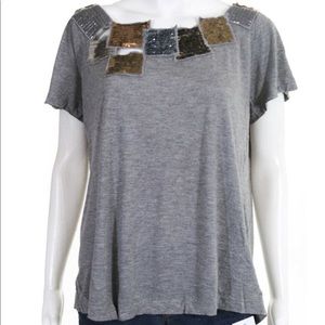 AKA New York Grey Sequined Tee